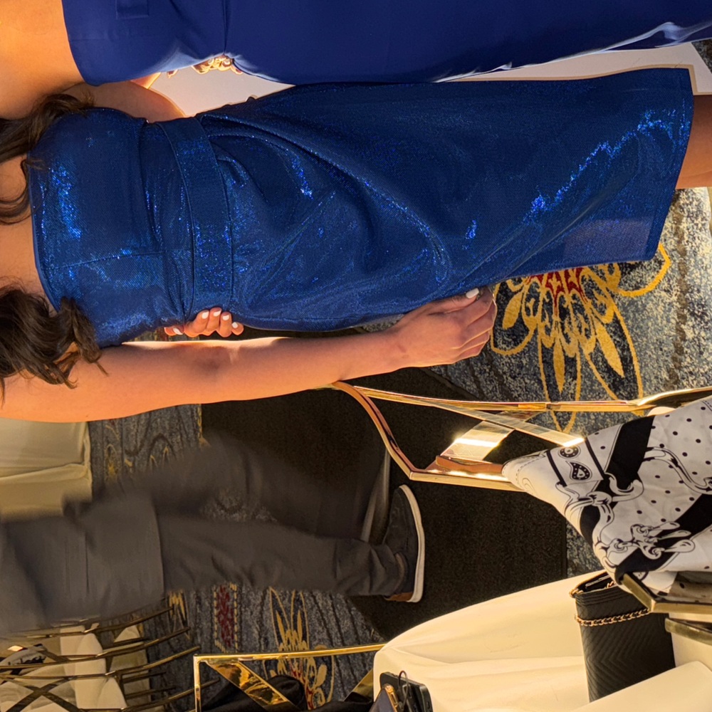 Blue Sparkly Midi Dress